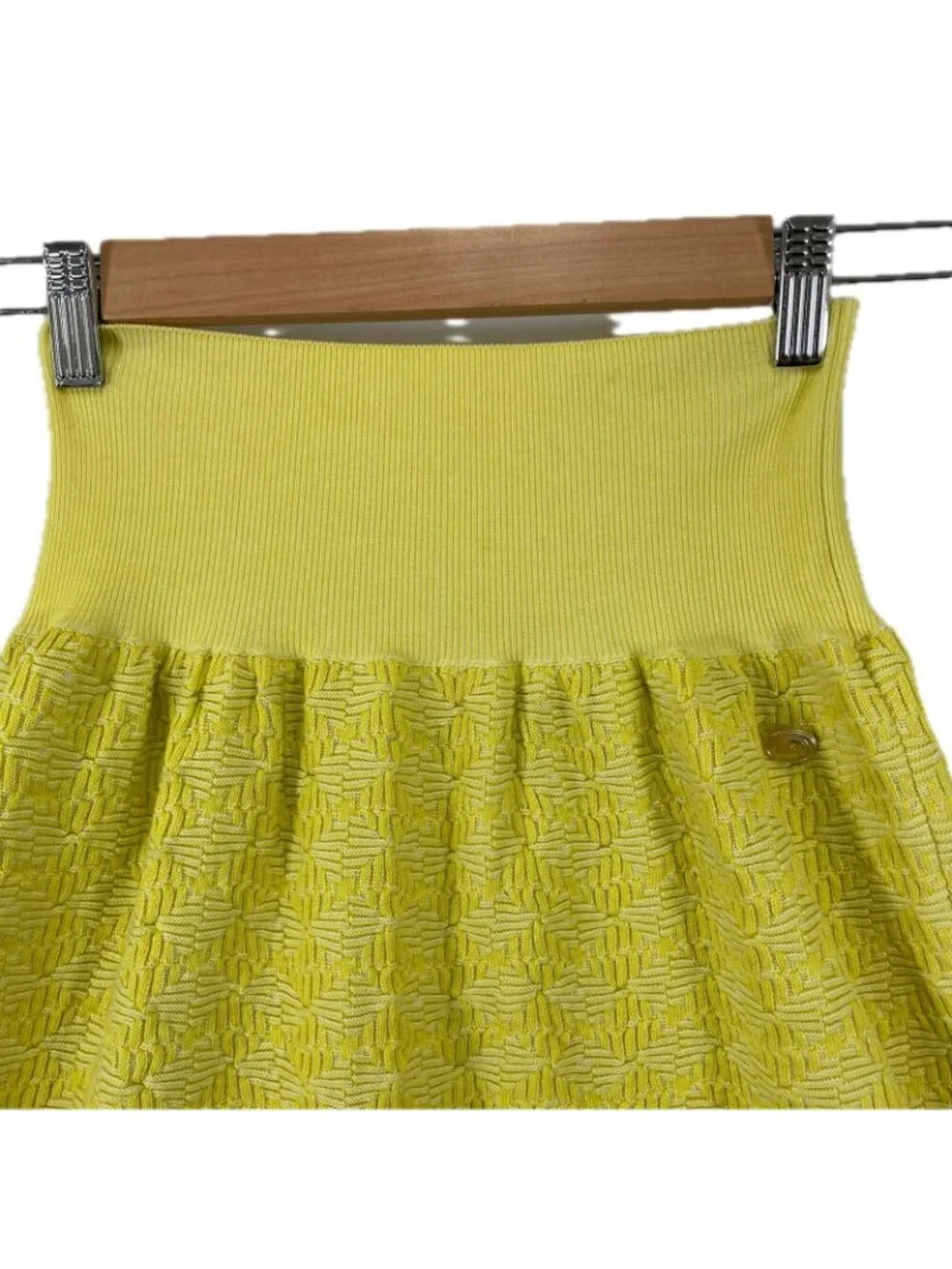 Chanel Flare Skirt SS Cotton Yellow 36